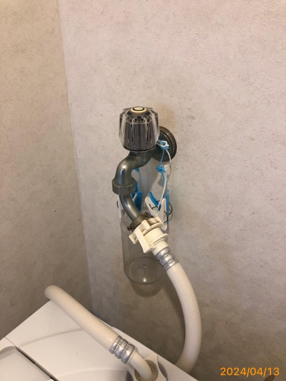 施工前　洗濯水栓